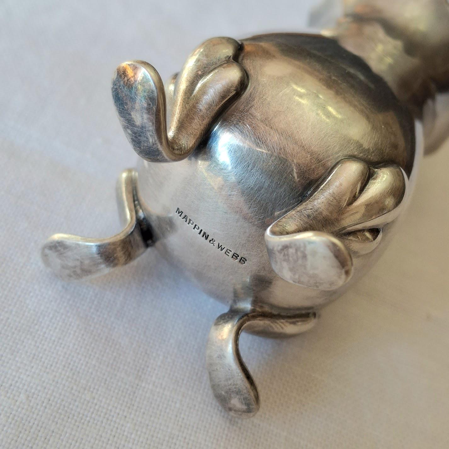 Mappin and Webb, 4 Piece, Condiment Set With Tiny Spoon, Vintage