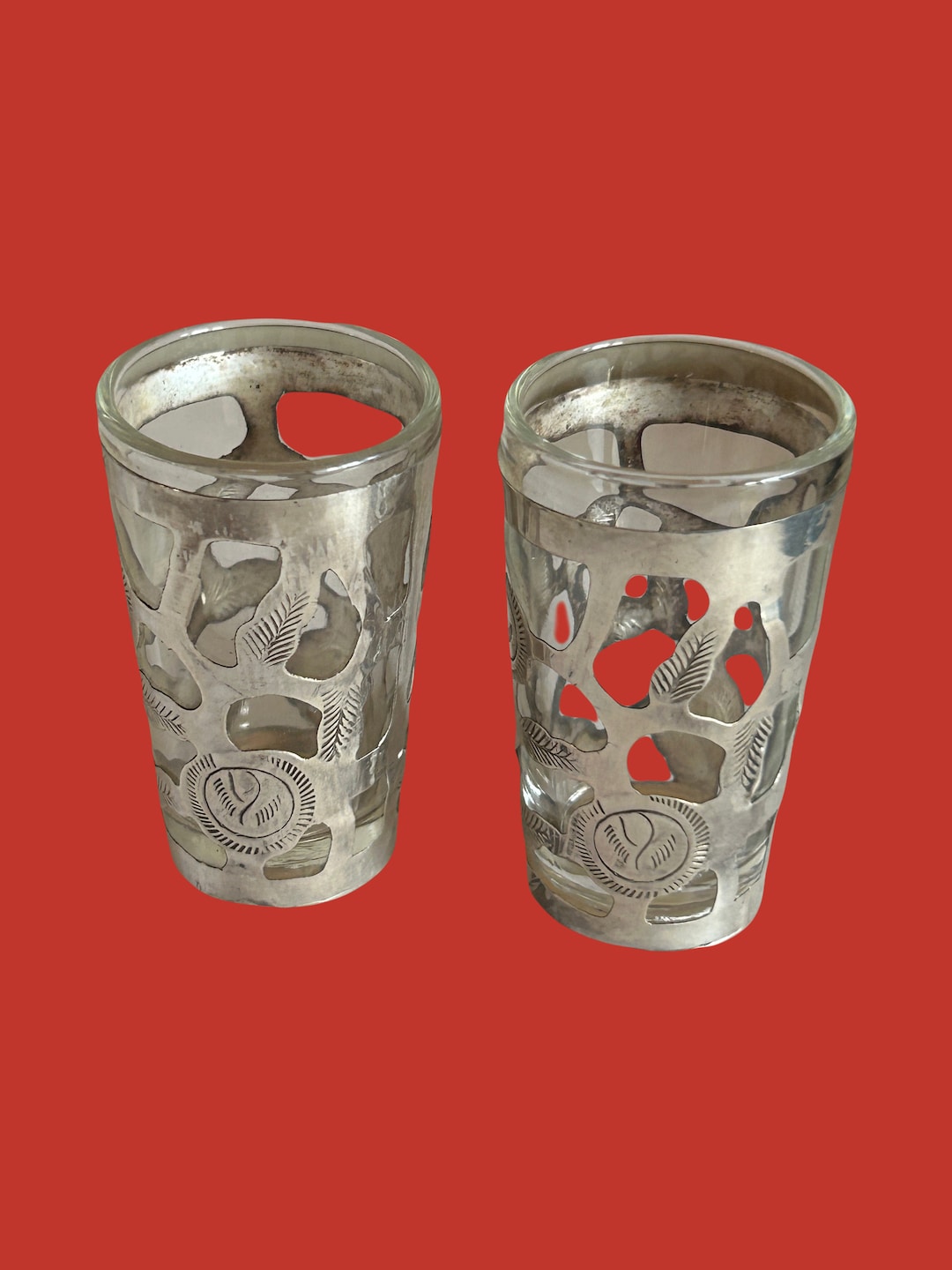 シルバー、スターリングショットグラス、エチョ・エン・メキシコ、2個