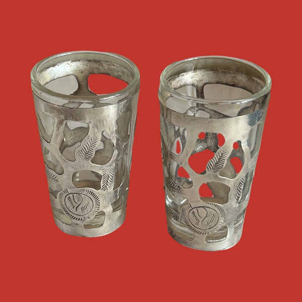 silver, sterling shot glasses, Hecho en Mexico, set of 2