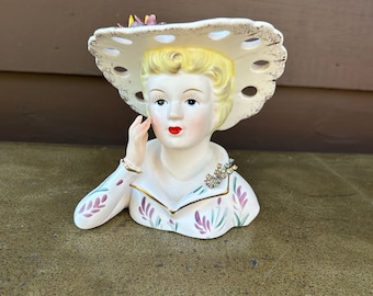 Lady head vase, ESD Japan, Lefton