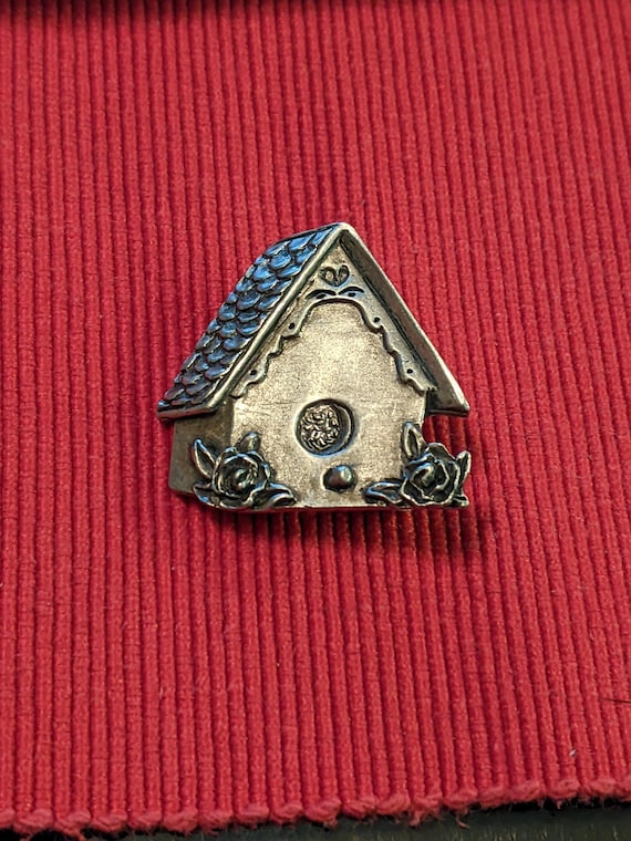 Brooch Seagull Pewter Birdhouse Signed - image 1