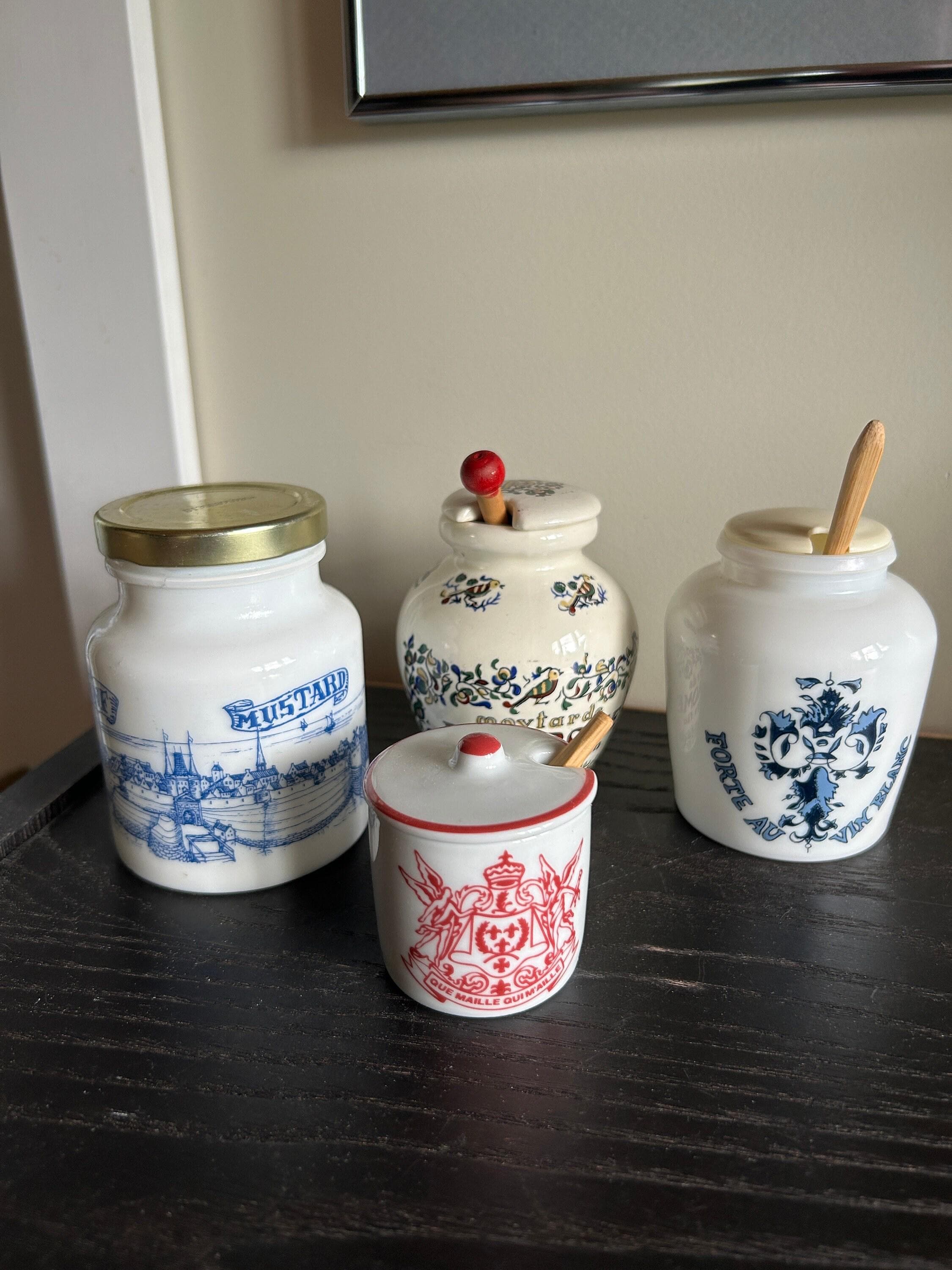 マイユ蓋付きマスタード瓶とスプーン - Etsy 日本