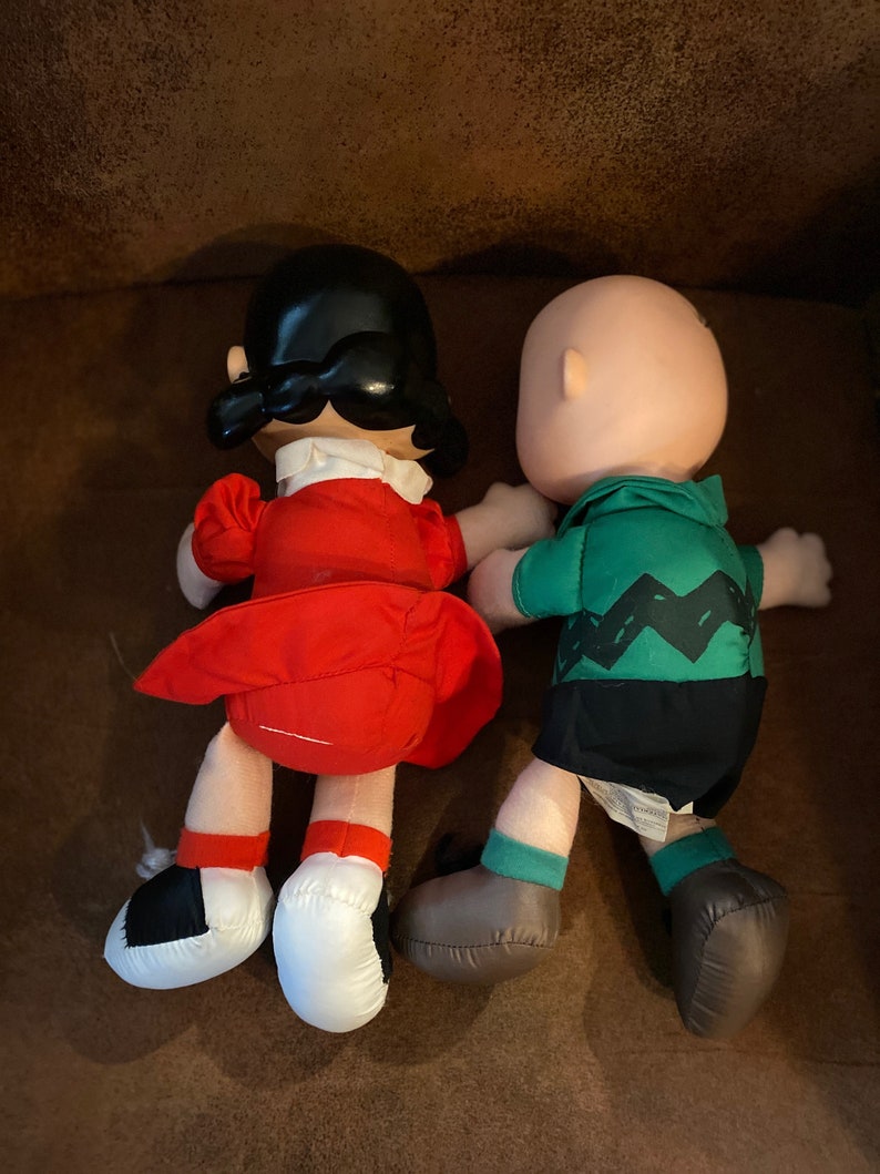 Charlie Brown and Lucy Vintage Dolls Peanuts Etsy