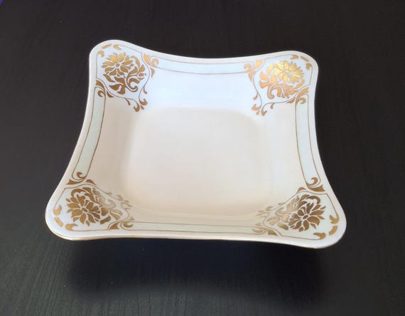 Hutschenreuther, Gelb, Dish, Bavarian, Vintage, Porcelain, 1910s