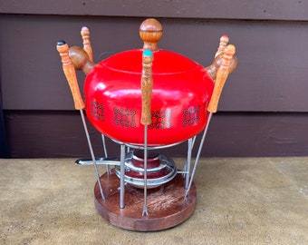 Ancien service à fondue emaillé - Arts de la table