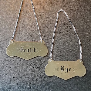 Decanter bottle tags/labels