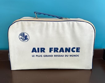 Vintage Air France Duffel Bag, Air France Collectible Bag Suitcase