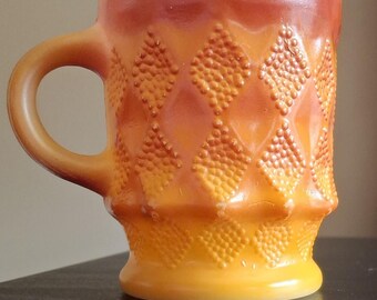 Fire King, Oven Safe, Mug, Kimberly Diamond Pattern, Coffee