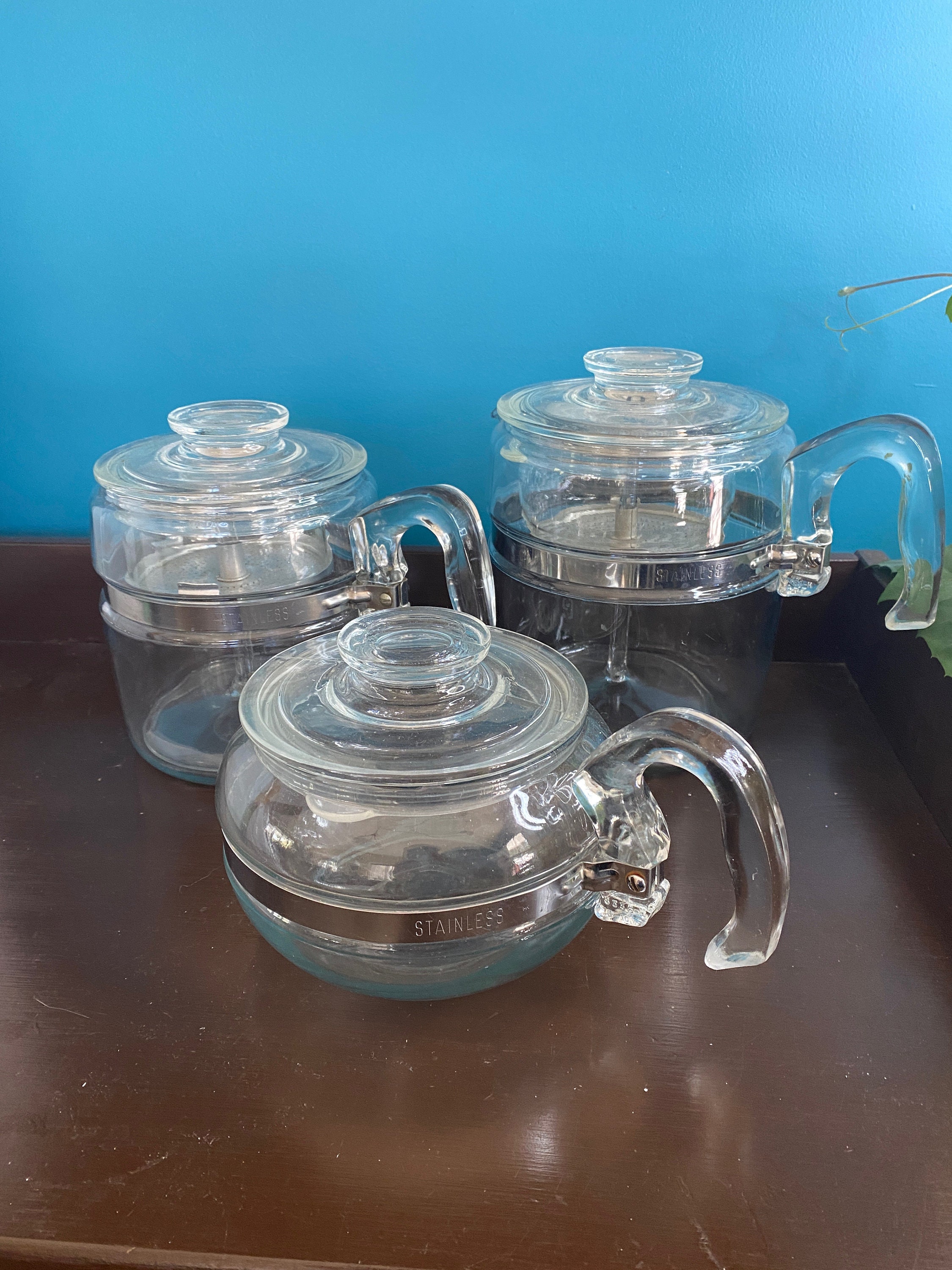 Vintage Pyrex Glass Coffee Carafe, Clear Tea Kettle, Antique Tea Pot –  Funkyhouse Vintage