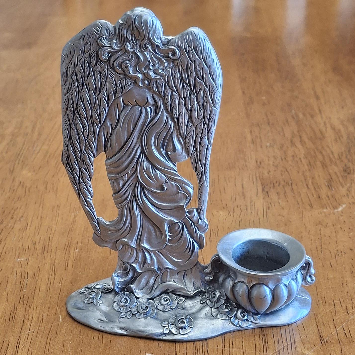 キャンドルホルダー エンジェルシーガル ピューター サイン入り カナダ