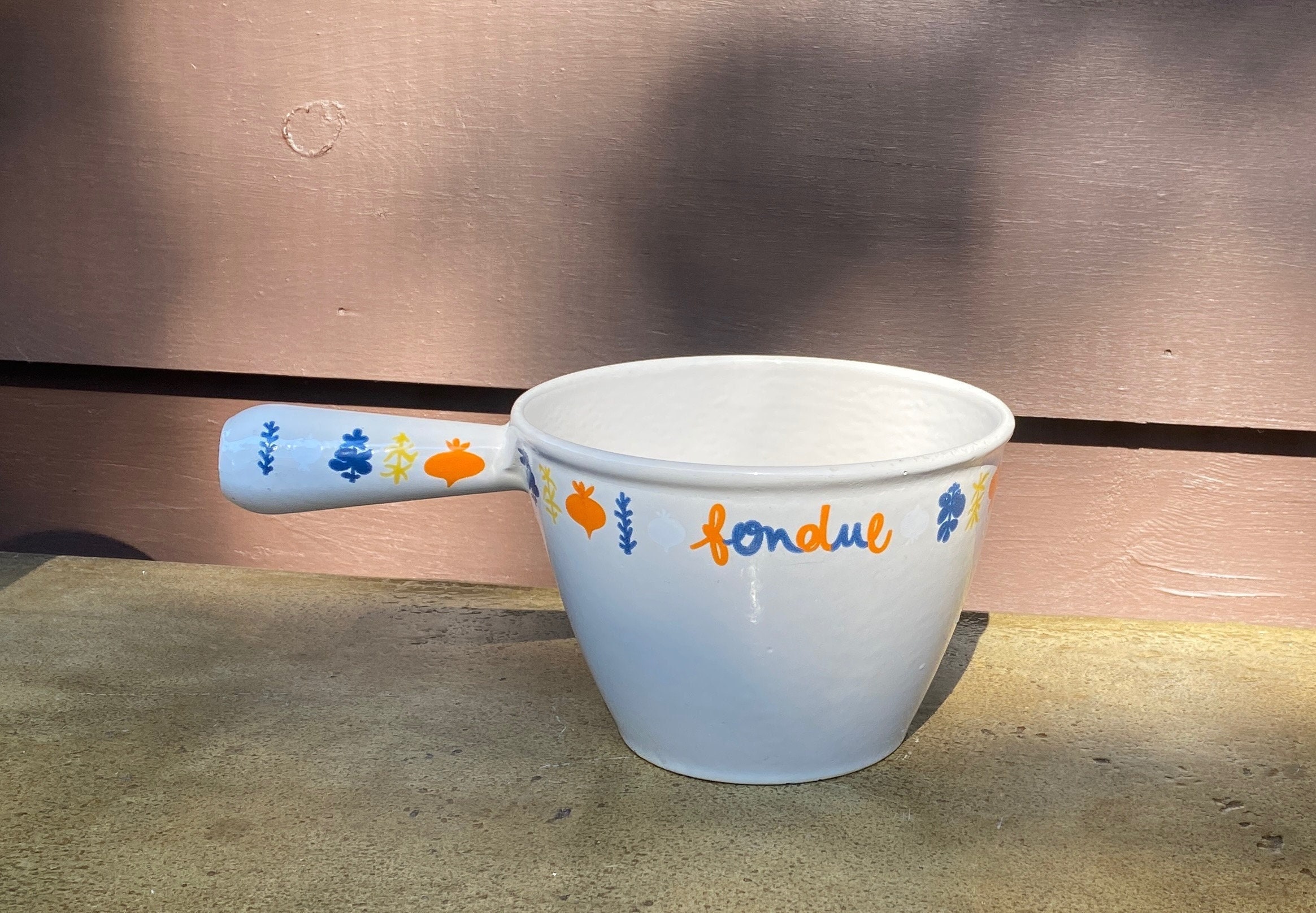 ビンテージ ルクルーゼ　フォンデュ鍋　ルクルーゼ鍋 オールドバカラ アンティーク DE BOUCHE A OREILLE / LE CREUSET