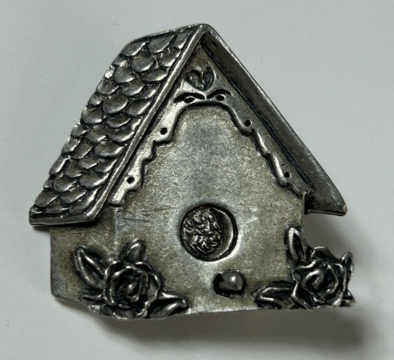 Brooch Seagull Pewter Birdhouse Signed - image 3