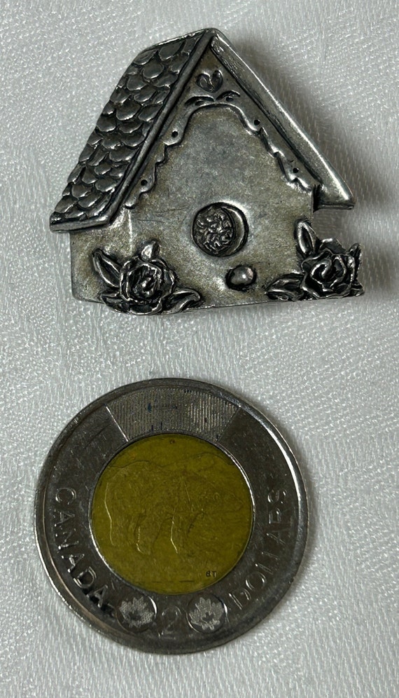 Brooch Seagull Pewter Birdhouse Signed - image 5