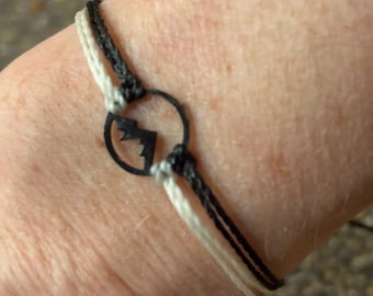 Black and white mountain charm  bracelet
