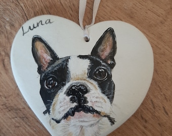 Custom Hand Painted Pet Portrait Hanging Decoration/Memorial(1 pet)
