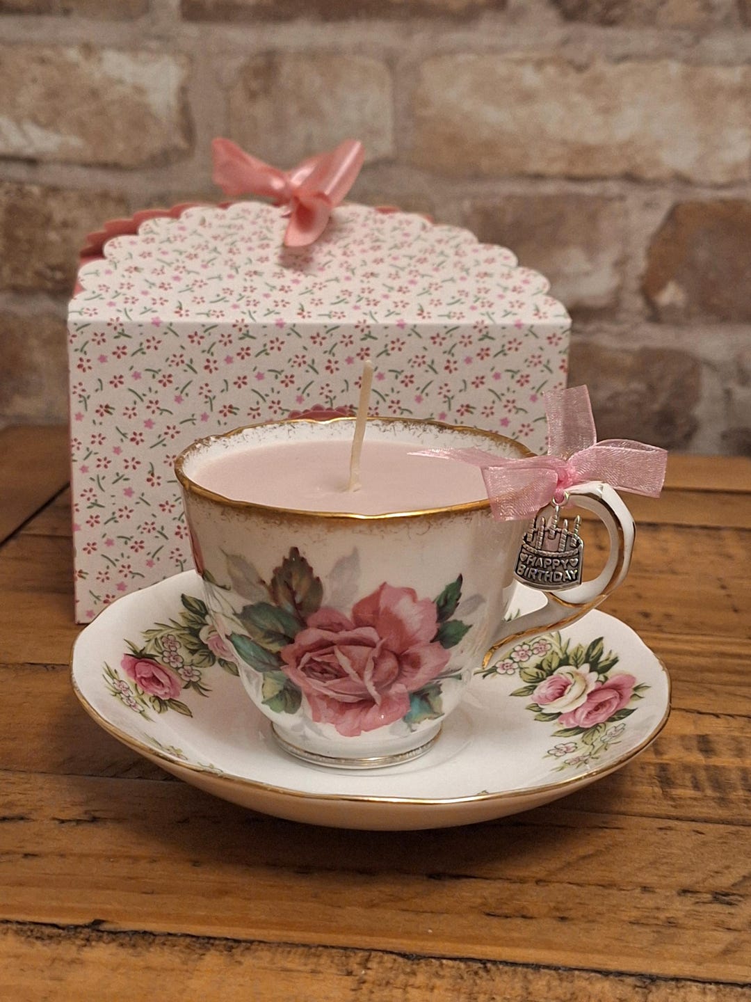 Pretty Vintage Tea Cup Candle - Etsy UK