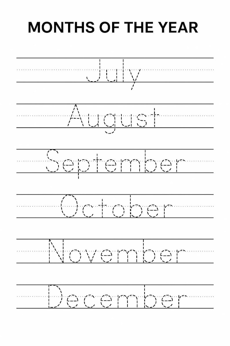 Days of the Week & Year Tracing Worksheets PDF – Learn to Write Days ...