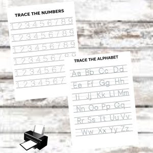 Trace the Alphabet and Number Tracing Sheet