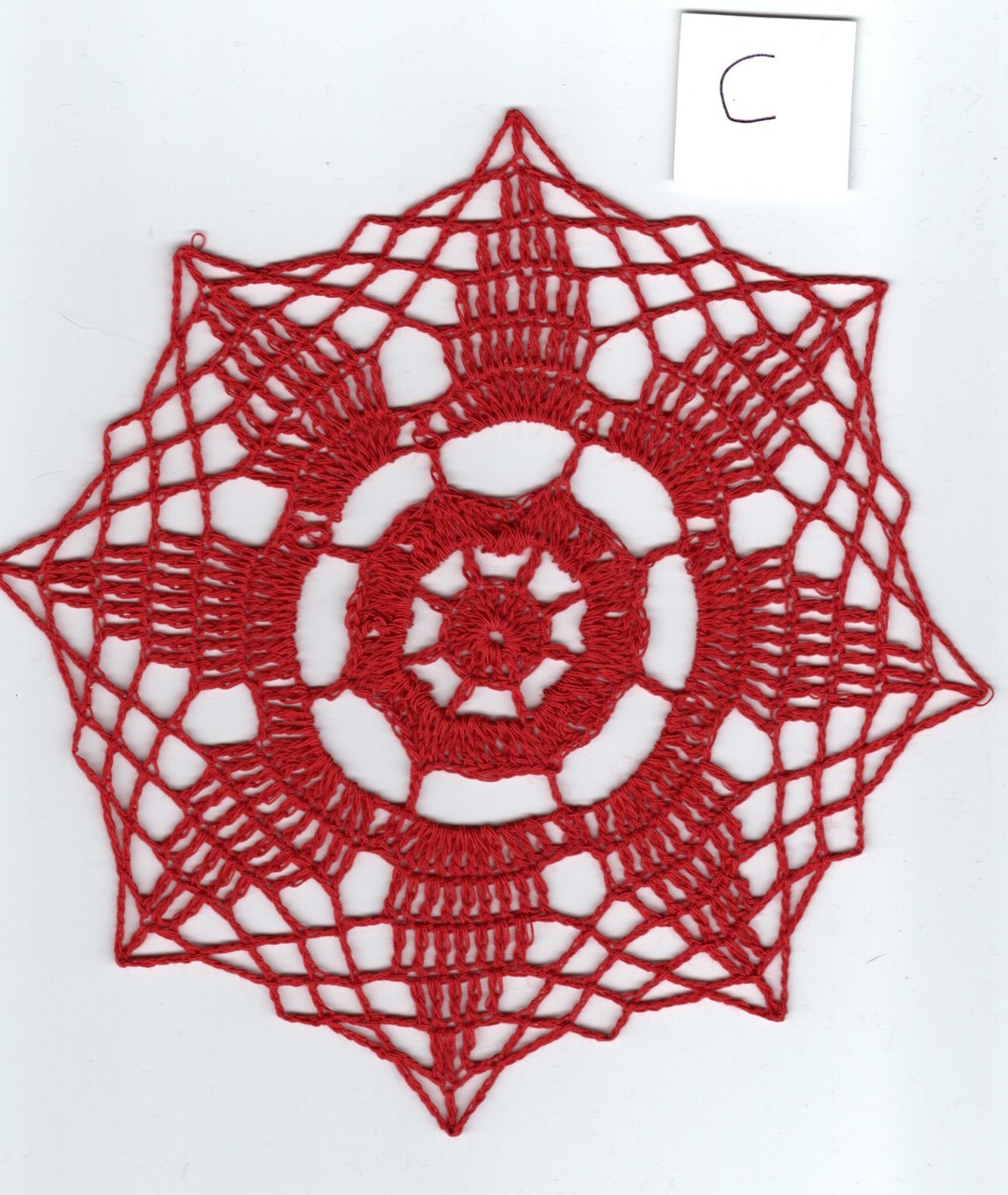 Small Crochet Doilies Mini Doiler Made of Red Cotton Yarn Etsy