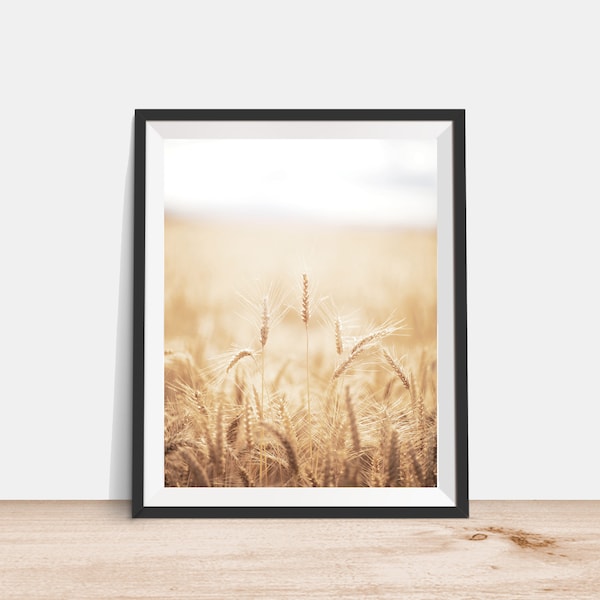 Farm Print - Wheat, Farmland, Farm Field, Midwest, Printable Wall Art, Instant Download, Digital Print, Home Decor, Photo, Photography