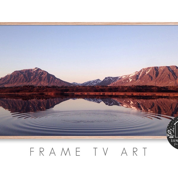 Samsung Frame Tv Art - Lake, Reflection, Mountain, Ripple, Photography, Landscape, Nature, Water, Outdoor, Picture, Digital Download