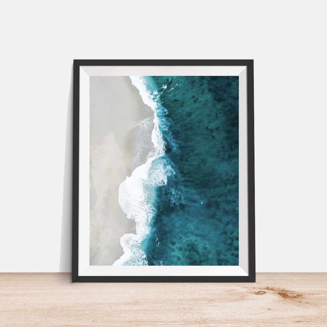 Shoreline Beach Photo 8x10 Printable Nautical Ocean Coastal Water Sea ...