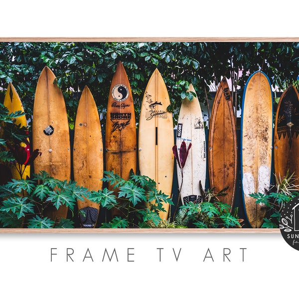 Samsung Frame Tv Art - Photography, Landscape, Coastal, Seaside, Shore, Surf Board, Beach, Ocean, Hawaii, California, Digital Download