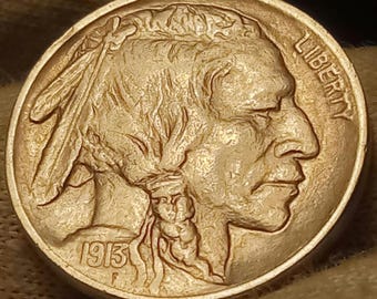 1913-P Buffalo nickel type 2 BU Brilliant Uncirculated MS 63 condition full horn