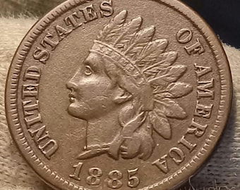 1885-P Indian head penny Extremely Fine+ condition toned