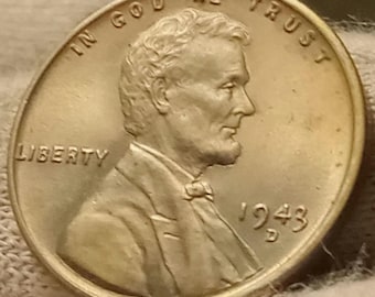 1943-D Lincoln wheat penny BU Brilliant uncirculated steel penny toned