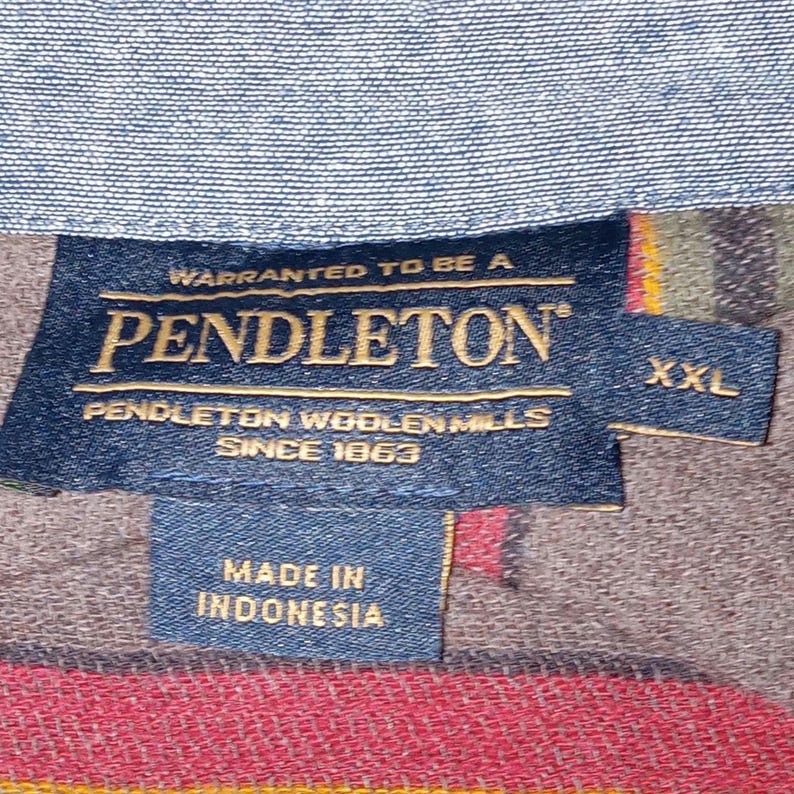 Pendleton Woolen mills Western Shirt, Striped Button Down size XXL Brand new never worn image 3