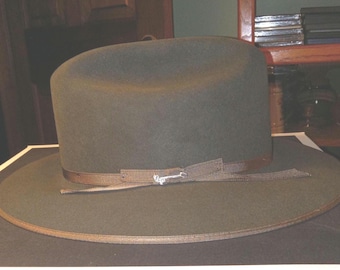 1950s 60s Stetson Open Road Fedora: 3X Cowboy Hat, Silverbelly