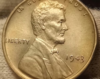 1943-P Lincoln wheat penny BU Brilliant uncirculated steel penny
