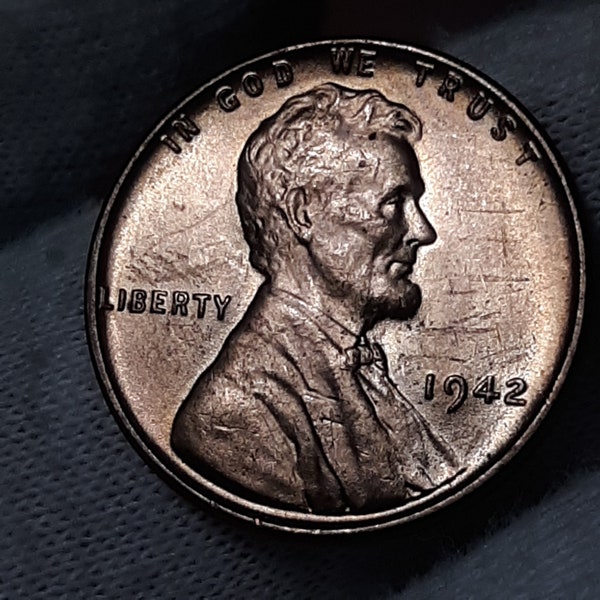 1942-P Lincoln wheat penny UNC uncirculated               88% copper