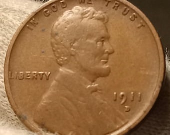 1911-D Lincoln wheat penny Extremely Fine condition toned