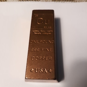 Element table CU one pound of copper art bar