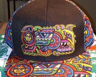 Grass roots Positive love Art Hat Flat Brim Snapback size Large/extra Large                       Chris Dyer artist condition like new