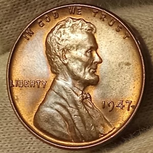 1947-P Lincoln wheat penny UNC uncirculated 95% copper