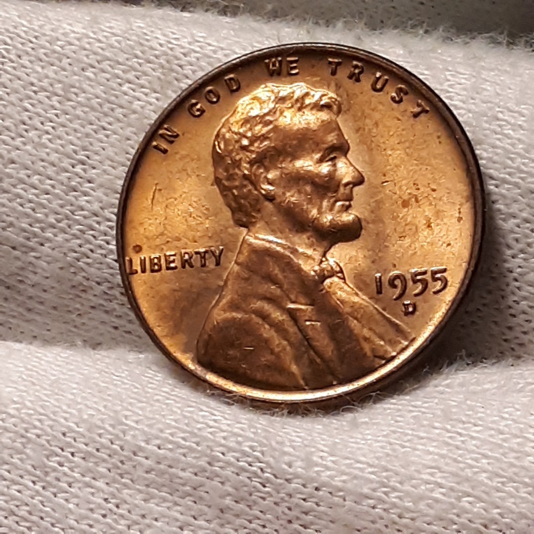 1955-D Lincoln Wheat Penny UNC Uncirculated 88% Copper Toned - Etsy