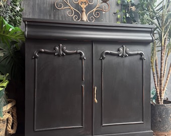 Antique vintage narrow sideboard console table cupboard cabinet