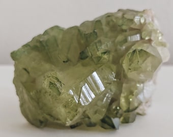 Green Quartz Cluster, 397 Grams Quartz Geode, Green Crystal Quartz, Metaphysical Décor Healing Quartz