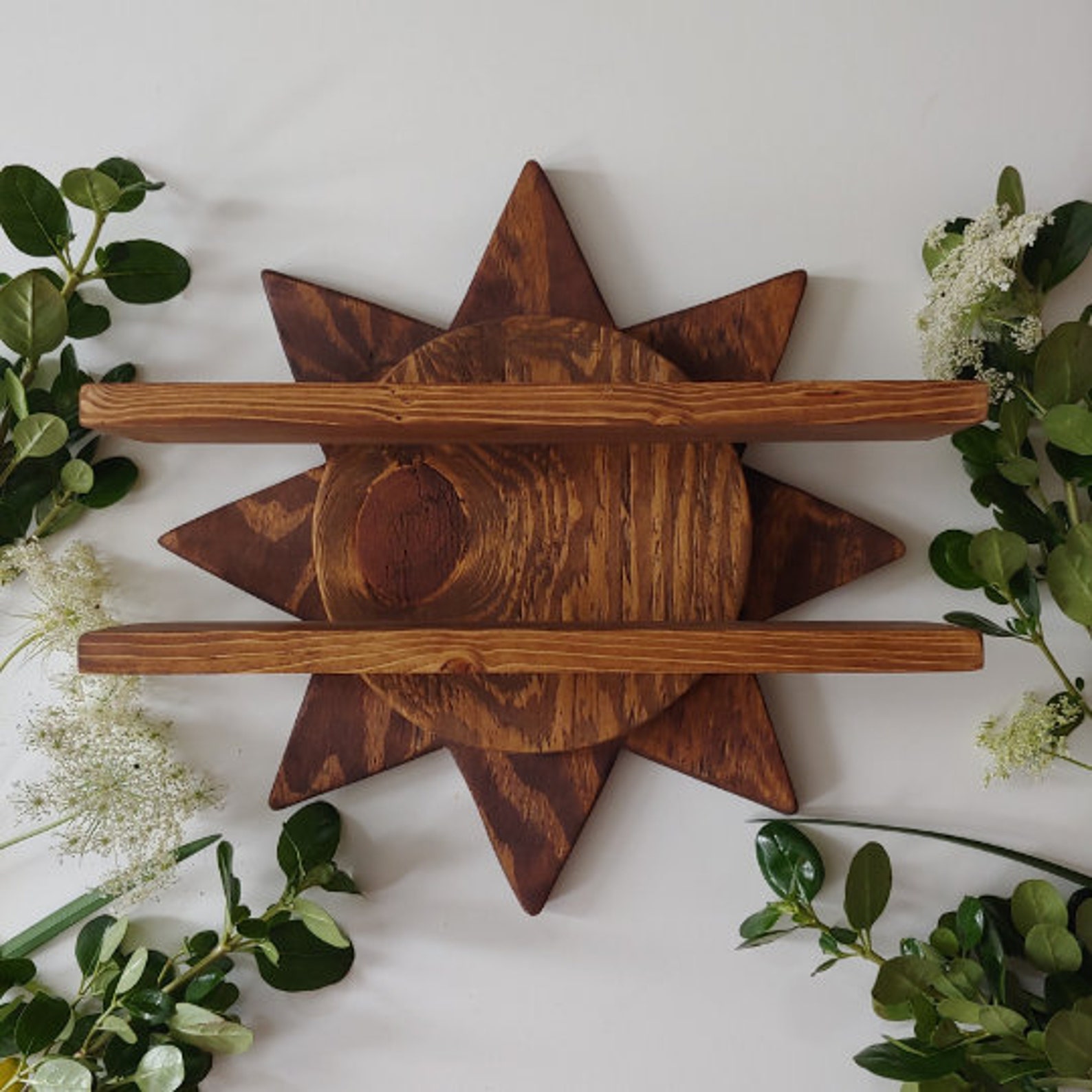 Wooden Sun Floating Shelf Desert Sun Wall Hanging Etsy