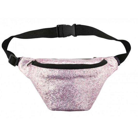 pink glitter fanny pack