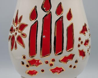 Ceramic Christmas Holiday Hurricane