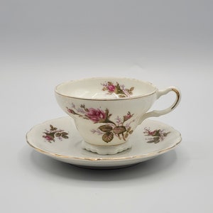 Wild Rose Bone China Tea Cup & Saucer Set