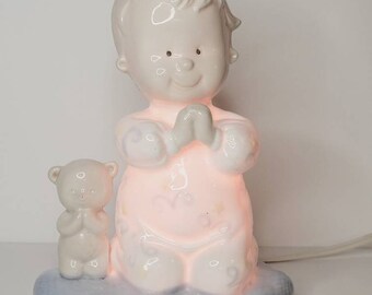 vintage Bedtime Prayers Porcelaine Veilleuse