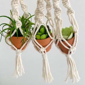 Mini Macramé Plant Hanger - rearview mirror