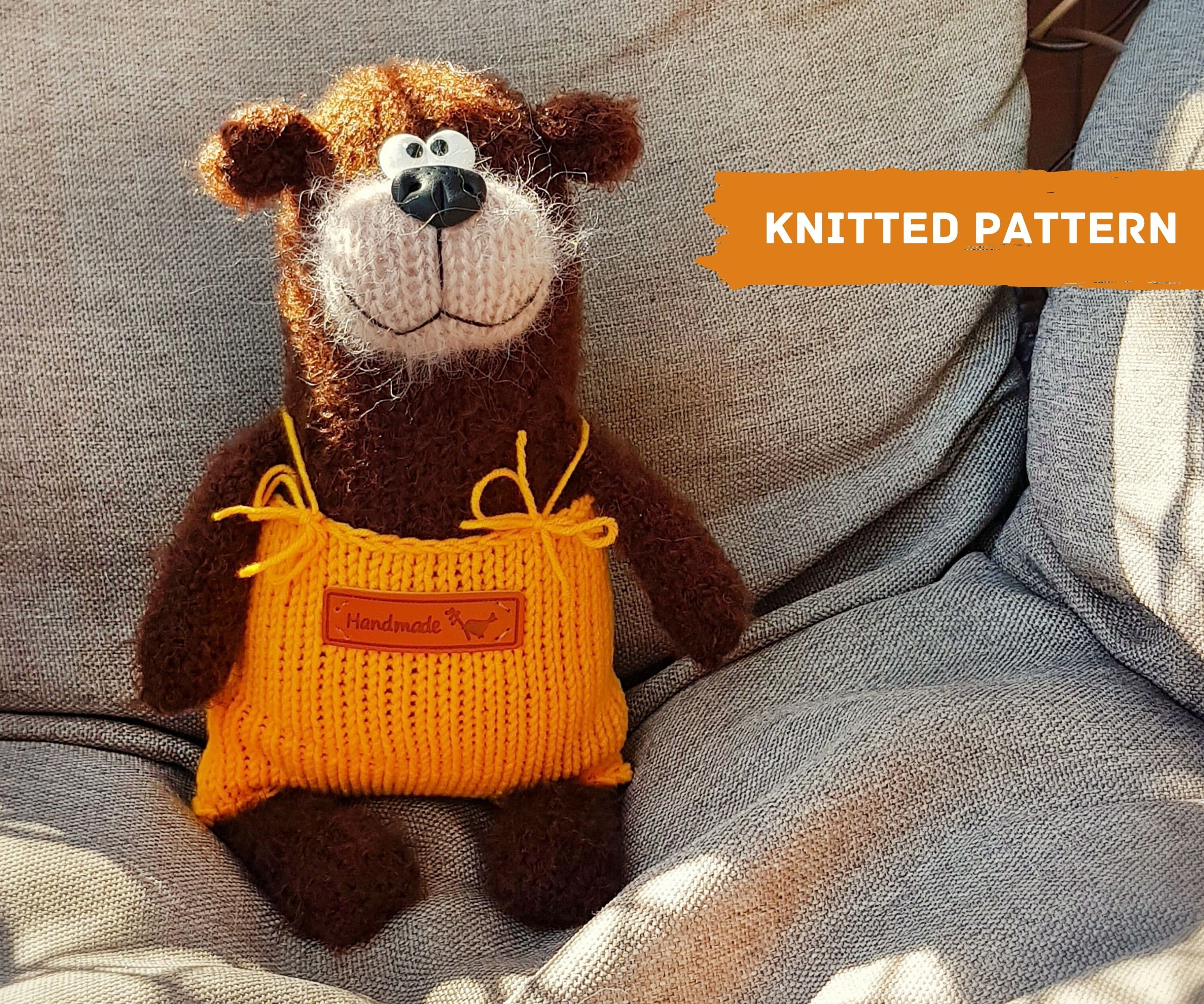 Knitted bear pattern knitting bear pattern plush pattern Etsy