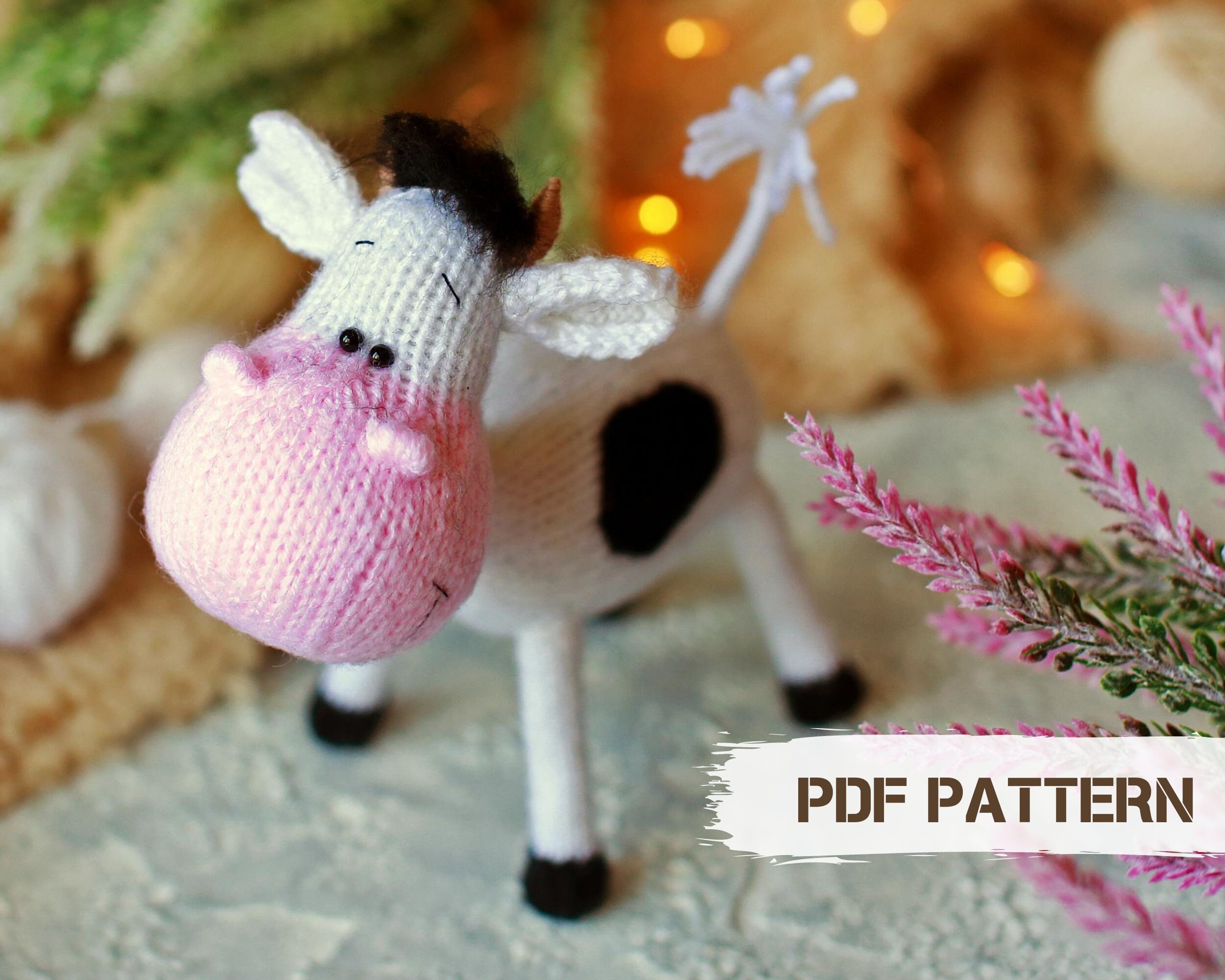 Knitting pattern cow plush pattern amigurumi bull young Etsy