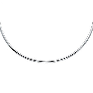 14K White Gold Reversible Omega Necklace • 2 mm thick • Real 14K White Gold Omega Necklace • Reversible Omega Chain •